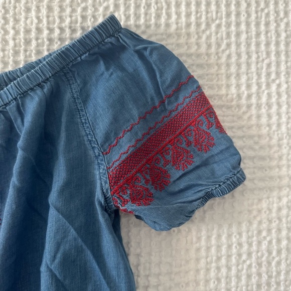 Madewell (as seen in VOGUE) Elegant Blue and Red Women's Dress - Picture 6 of 9